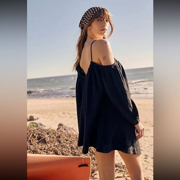 FREE PEOPLE Stealin’ Hearts Tunic Dress XL BLACK NWT - Picture 4 of 5